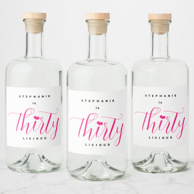 Étiquettes Pour Bouteilles De Liqueur 30ème Anniversaire fête Trente Trente Trente Tête  (Bouteilles)
