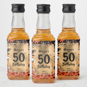 Étiquettes Pour Bouteilles De Liqueur 50e anniversaire d'or sur le Mini Poster de animal