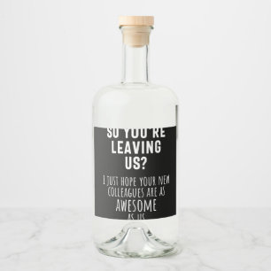 Étiquettes Pour Bouteilles De Liqueur adieu à un collègue, retraite, collègue, au revoir