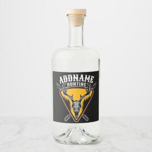 Étiquettes Pour Bouteilles De Liqueur AJOUTER NOM Hunter Elk Crâne Gros Antlers Chasse a