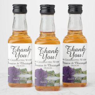 Étiquettes Pour Bouteilles De Liqueur Amethyst violet Rose Classé Mariage Merci Mini