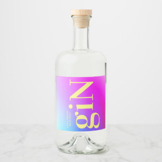 Étiquettes Pour Bouteilles De Liqueur Amusement Moderne Ombre Gros Monogramme Gras Simpl