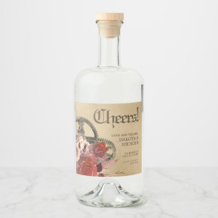Étiquettes Pour Bouteilles De Liqueur Apothecary Steampunk Lune Vintage ou Vino