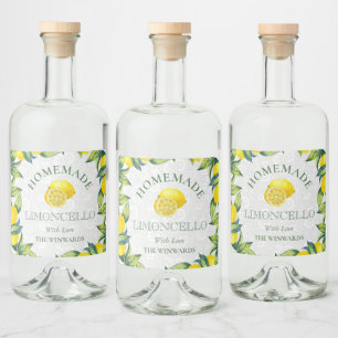 Étiquettes Pour Bouteilles De Liqueur Aquarelle Citrons siciliens Limoncello fait maison