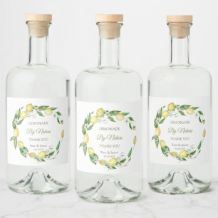 Étiquettes Pour Bouteilles De Liqueur Aquarelle Fleur de citron