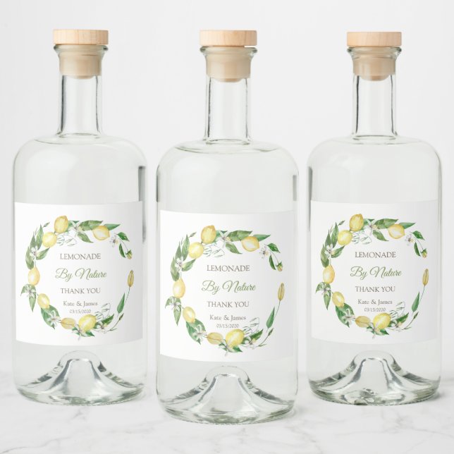 Étiquettes Pour Bouteilles De Liqueur Aquarelle Fleur de citron (Bouteilles)