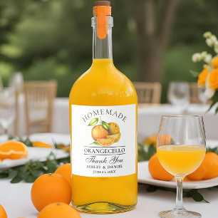 Étiquettes Pour Bouteilles De Liqueur Aquarelle Oranges Orangecello Mariage Merci