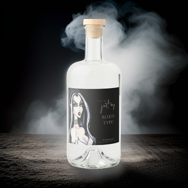 Étiquettes Pour Bouteilles De Liqueur Aquarelle Sorcière gothique Halloween Noir (Créateur téléchargé)