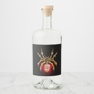 Étiquettes Pour Bouteilles De Liqueur Araignée steampunk sur fond noir