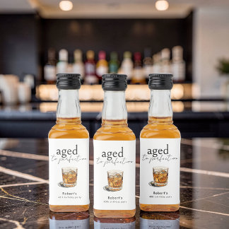 Étiquettes Pour Bouteilles De Liqueur Arche de fête d'anniversaire de whisky vieilli à l
