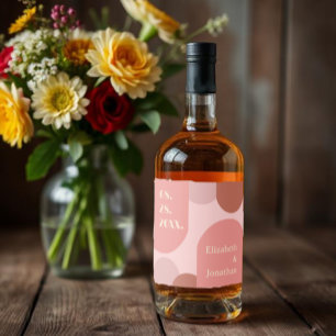 Étiquettes Pour Bouteilles De Liqueur Arches rétro Coral rose Mariage