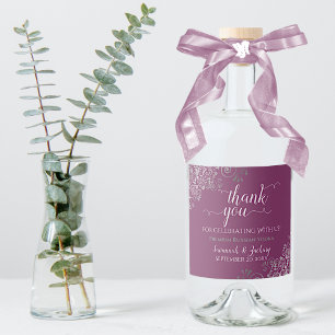 Étiquettes Pour Bouteilles De Liqueur Argent frileux sur Cassis Merci Mariage violet