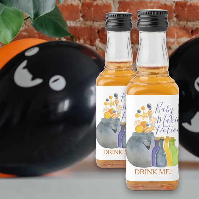 Étiquettes Pour Bouteilles De Liqueur Baby Making Potion Halloween Baby shower Favoriser ("drink me" Baby Making Potion bottle labels)