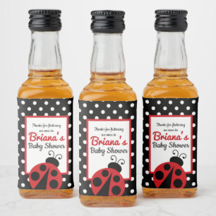 Étiquettes Pour Bouteilles De Liqueur Baby shower de coccinelle ou anniversaire