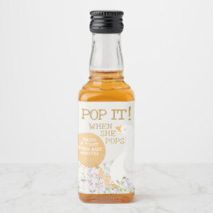 Étiquettes Pour Bouteilles De Liqueur Baby shower Fleur sauvage de canard d'oie d'aquare