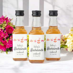 Étiquettes Pour Bouteilles De Liqueur Bachelorette Beach Week-end Pool Party