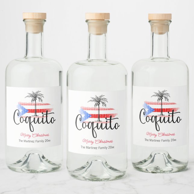 Étiquettes Pour Bouteilles De Liqueur Balise cadeau de marque Coquito Joyeux Noël (Bouteilles)
