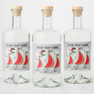Étiquettes Pour Bouteilles De Liqueur Bateaux de la Flottille de la Liberté Mondiale à G