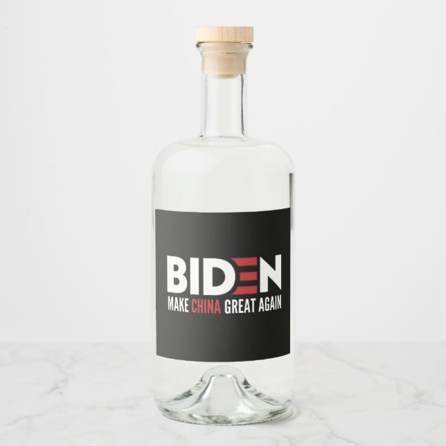 Étiquettes Pour Bouteilles De Liqueur biden Make China Great Again (Devant)