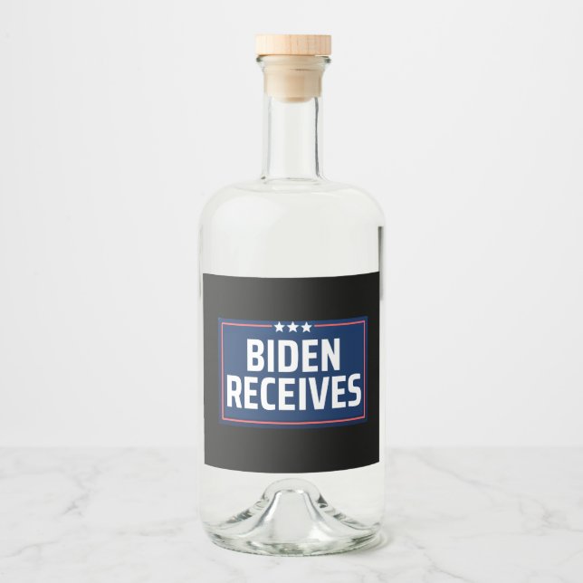 Étiquettes Pour Bouteilles De Liqueur Biden reçoit (Devant)