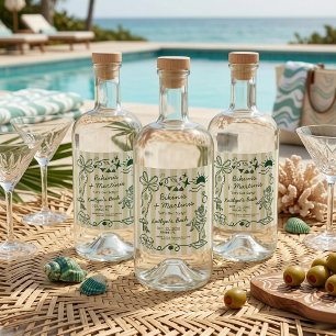 Étiquettes Pour Bouteilles De Liqueur Bikinis & Martinis Soirée de Bachelorette sur la P