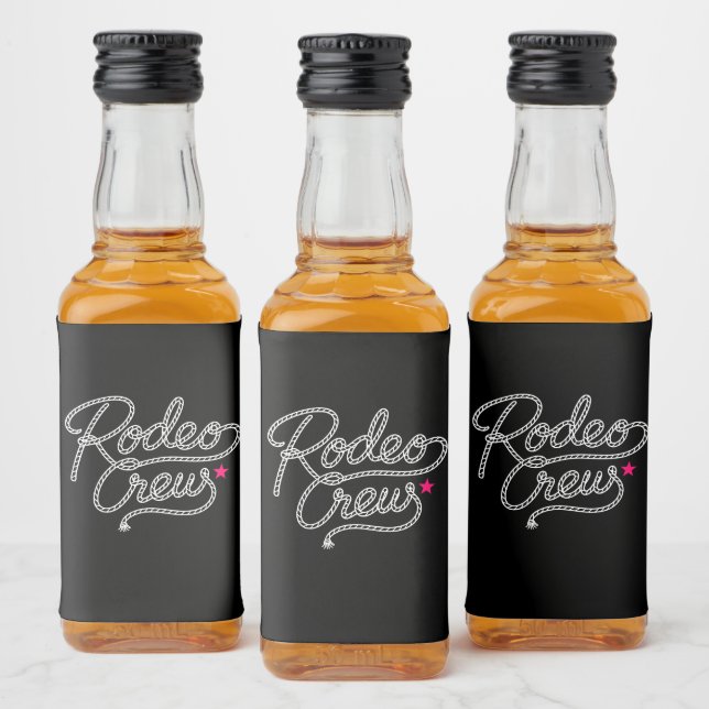 Étiquettes Pour Bouteilles De Liqueur Black Rodeo Crew Western Bachelorette Party (Bouteilles)