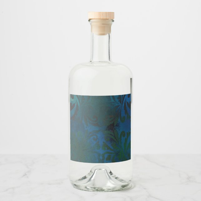 Étiquettes Pour Bouteilles De Liqueur bleu (Devant)