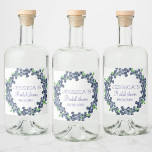 Étiquettes Pour Bouteilles De Liqueur Blueberries Blueberry Fruits Fête des mariées