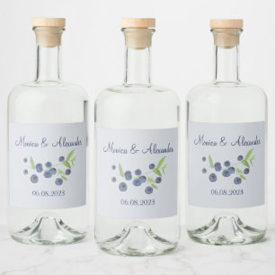 Étiquettes Pour Bouteilles De Liqueur Blueberries Fruits bleuets Mariage d'été