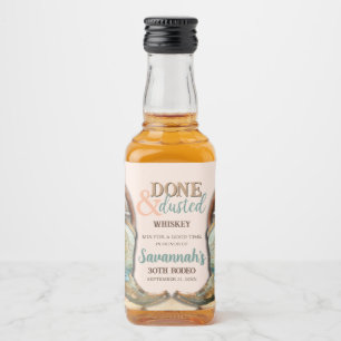 Étiquettes Pour Bouteilles De Liqueur Blush Pink Cowgirl Desert Thème Floral Cactus