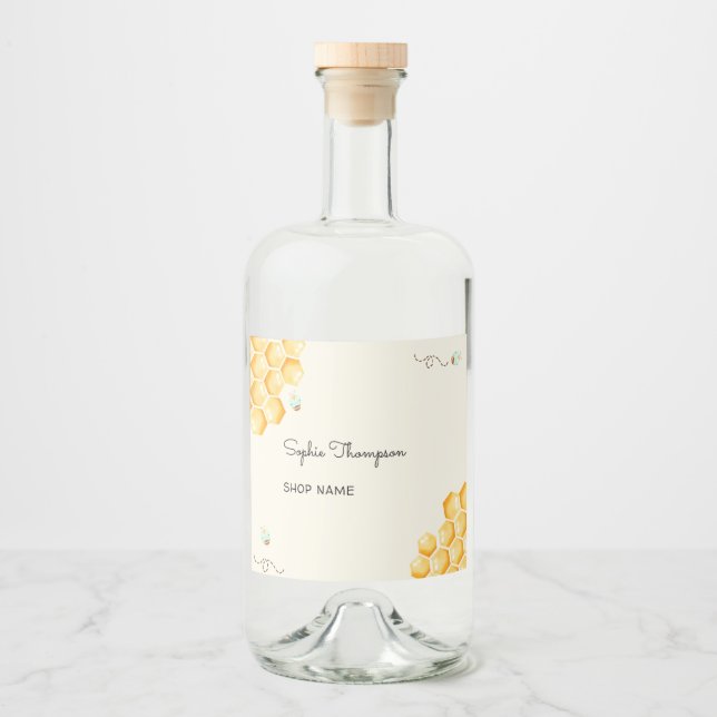 Étiquettes Pour Bouteilles De Liqueur Bocal apiculteur de miel (Devant)