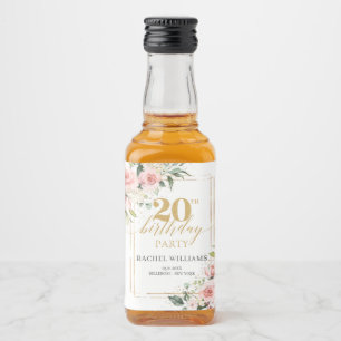 Étiquettes Pour Bouteilles De Liqueur Boho roses rose rousse parties scintillant or 20e