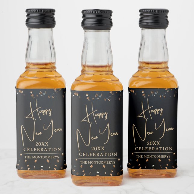 Étiquettes Pour Bouteilles De Liqueur Bonne Année Chic Mini (Bouteilles)