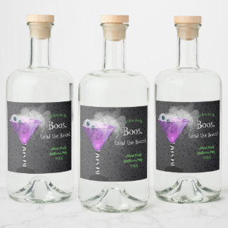 Étiquettes Pour Bouteilles De Liqueur Boos and Booze Adult Halloween Cocktail Party