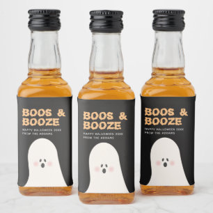 Étiquettes Pour Bouteilles De Liqueur Boos & Bozed Halloween mignonne Ghost Mini alcool