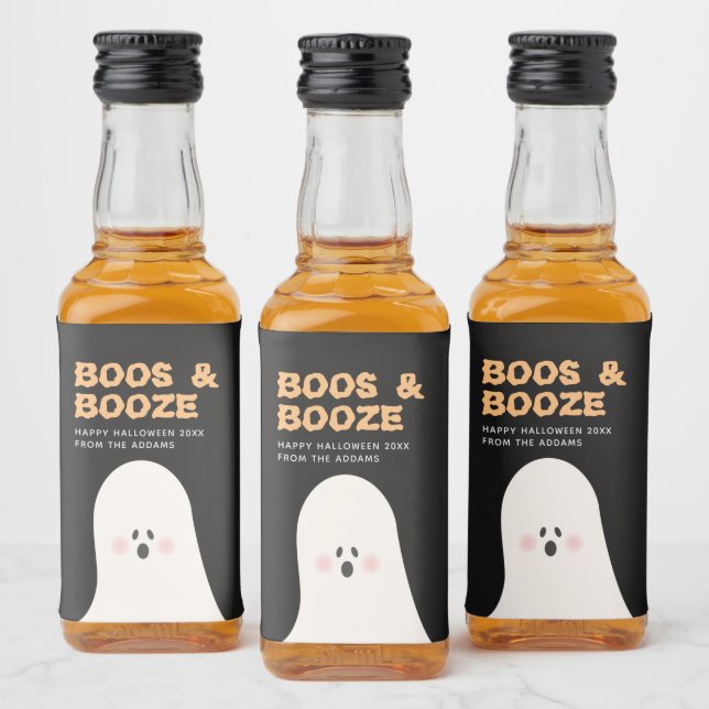 Étiquettes Pour Bouteilles De Liqueur Boos & Bozed Halloween mignonne Ghost Mini alcool  (Bouteilles)