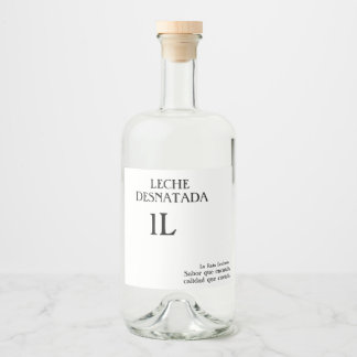 Étiquettes Pour Bouteilles De Liqueur Botella de leche desnatada 1L.
