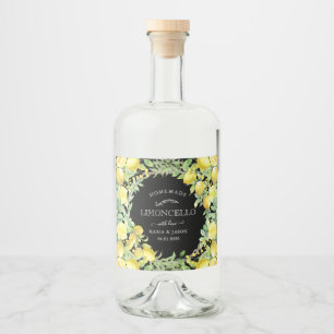 Étiquettes Pour Bouteilles De Liqueur Bouquet de citrons Limoncello élégant