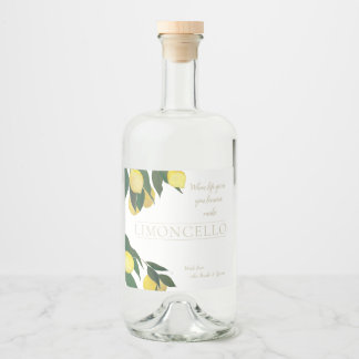 Étiquettes Pour Bouteilles De Liqueur Bouteille de liqueur de citron peinte à l'huile