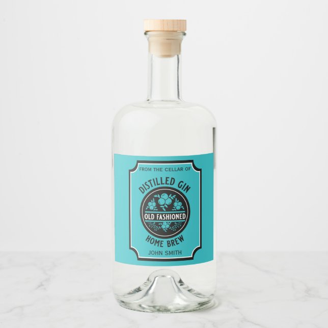 Étiquettes Pour Bouteilles De Liqueur Bouteille Gin Personnalisée (Devant)