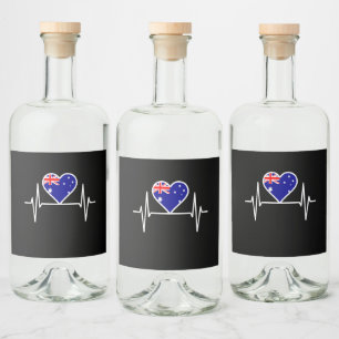 Étiquettes Pour Bouteilles De Liqueur Bouton du drapeau australien