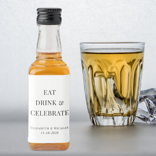 Étiquettes Pour Bouteilles De Liqueur Cadeau de mariage Moderne Manger Boire Célébrer