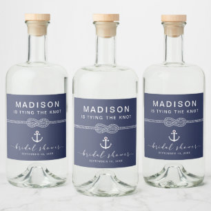 Étiquettes Pour Bouteilles De Liqueur Cadeau de mariage nautique pour la fête de fiançai