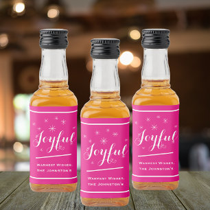 Étiquettes Pour Bouteilles De Liqueur Cadeau de Noël Joyeux Famille personnalisée Mini