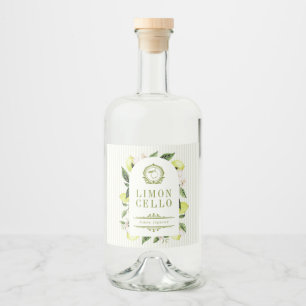 Étiquettes Pour Bouteilles De Liqueur Cadre de citron botanique Limoncello
