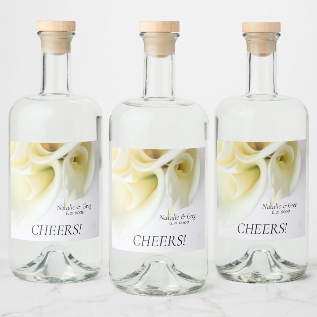 Étiquettes Pour Bouteilles De Liqueur Calla lis avec espace texte (Bouteilles)