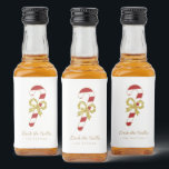Étiquettes Pour Bouteilles De Liqueur Canne à sucre | Fun Christmas White & Gold<br><div class="desc">Simple étiquette de bouteille d'alcool blanc & or de Noël simple avec un sucre de canne avec arc en or glittery. Customisez avec un bref message d'accueil et le nom de l'expéditeur. Mélanger et correspondre avec d'autres modèles de cette série.</div>