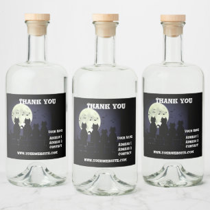 Étiquettes Pour Bouteilles De Liqueur caterwauling, Chats au clair de lune. Personnalise