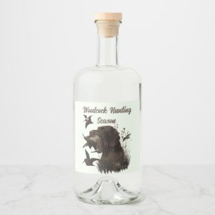 Étiquettes Pour Bouteilles De Liqueur Chasse en laine avec pointeur À poils durs alleman