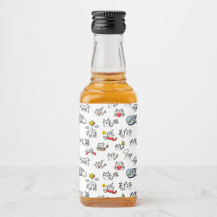 Étiquettes Pour Bouteilles De Liqueur Chats amusants, lait et magie.